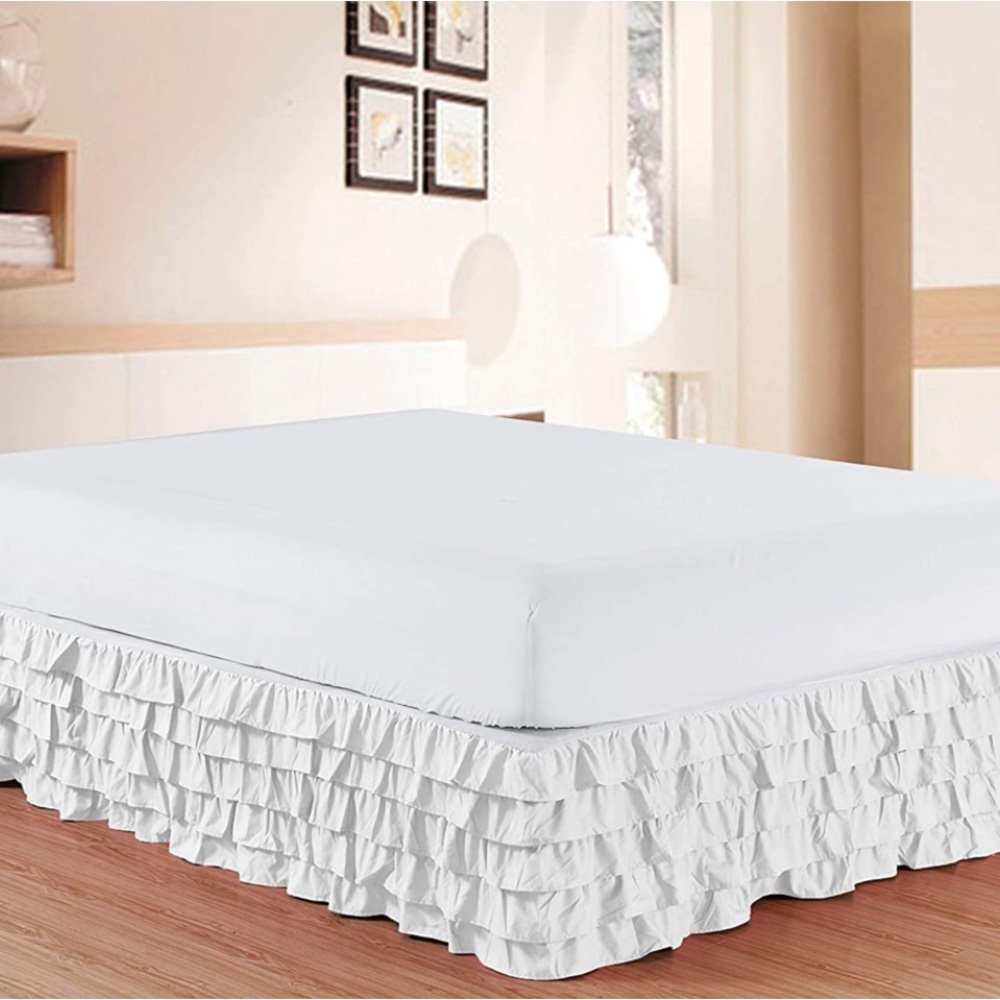 White Lace Bed Skirt Full Size